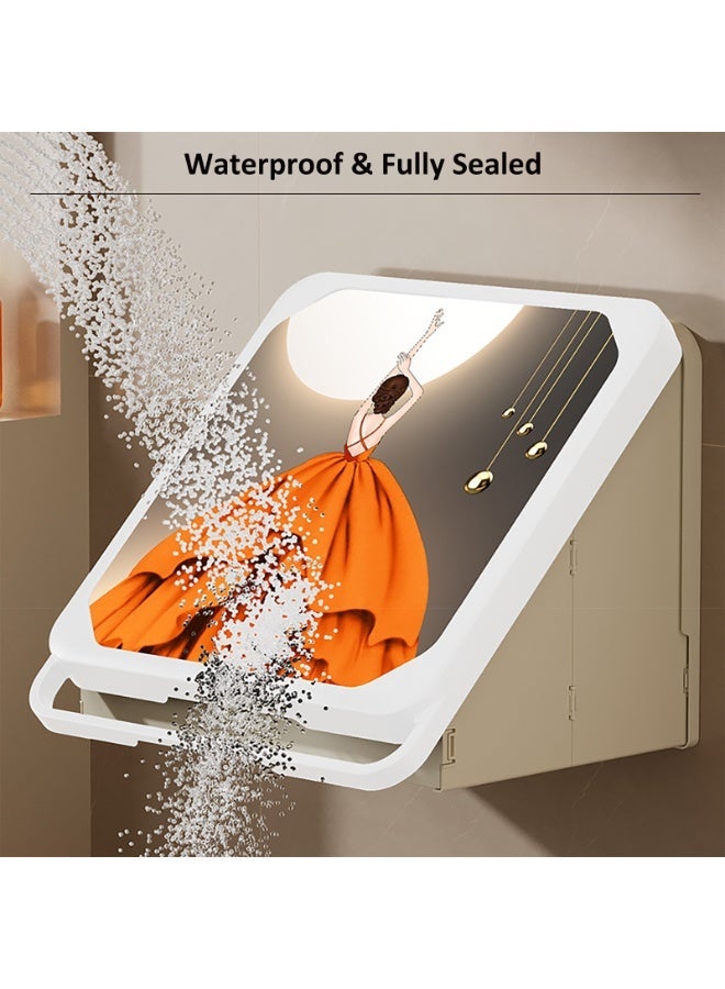 GoldenLike  صندوق تخزين مخفي يُثبت على الحائط، منظم جداري مقاوم للماء وقابل للطي للحمام والمطبخ - Image 5